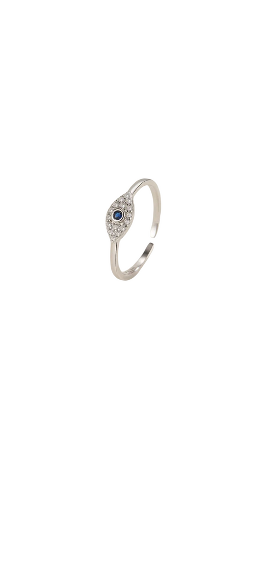 925 Sterling Silver Devil's Eye Open Rings 925 Sterling Silver Ring